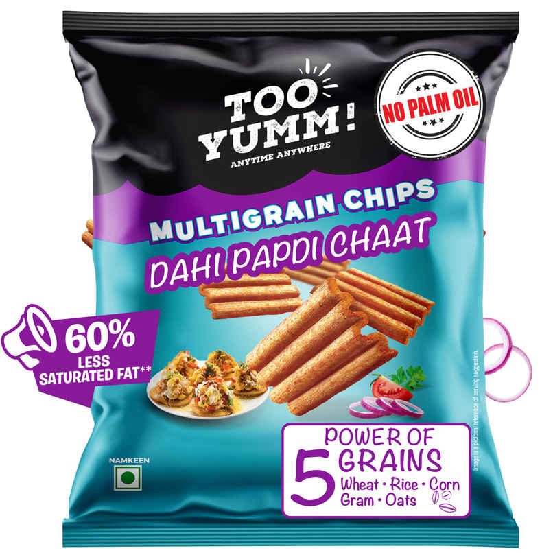 Too Yumm! Dahi Papdi Chaat Multigrain Healthy Chips High Protein Crunchy Crisps