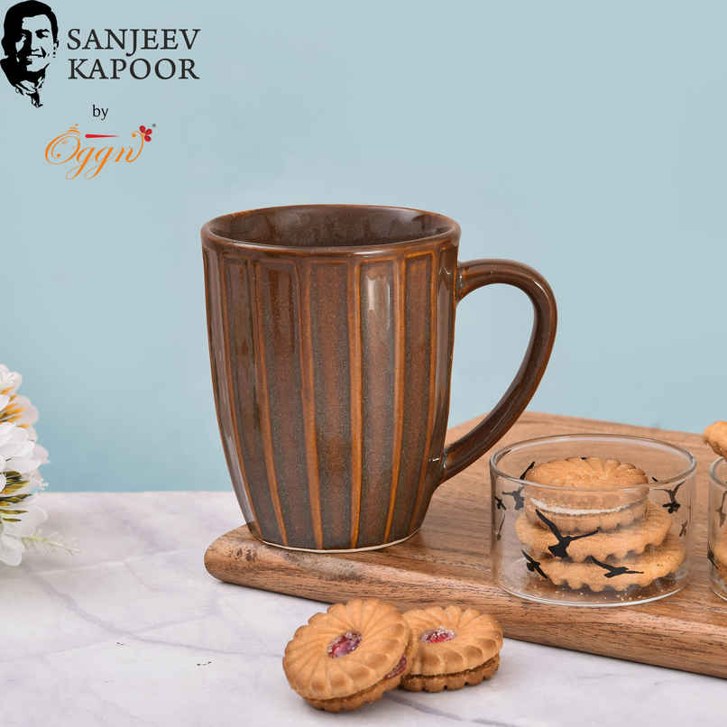 Sanjeev Kapoor by OGGN Ceramic Coffee,Tea,Milk & Mug | Brown Luster - 300 ml