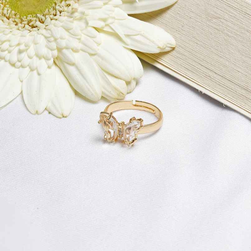 Joker & Witch Mabel Butterfly White Stone Ring