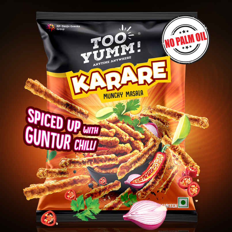 Too Yumm Munchy Masala Karare, 60% Less Saturated Fats, No Palm Oil Healthy Crisps Namkeen