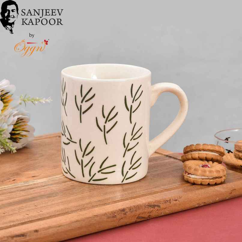 Sanjeev Kapoor by OGGN Ceramic Printed Coffee,Tea,Milk & Mug | Green L - 280 ml