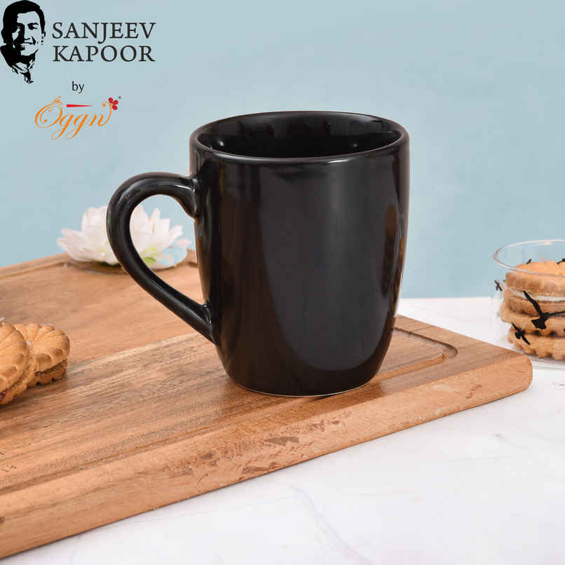 Sanjeev Kapoor by OGGN Ceramic Plain Coffee,Tea,Milk & Mug | Black - 280 ml
