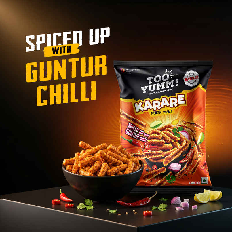 Too Yumm Munchy Masala Karare, 60% Less Saturated Fats, No Palm Oil Healthy Crisps Namkeen