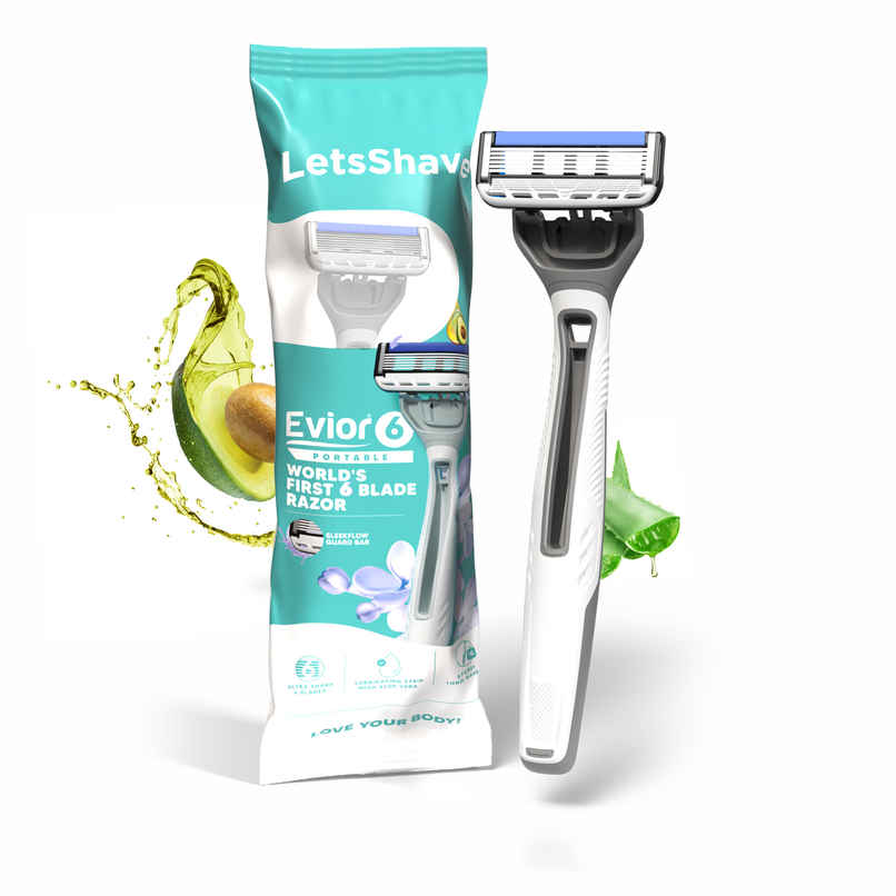 LetsShave Evior 6 Portable Body Shaving Razor for Women | World's First 6-Blade Razor