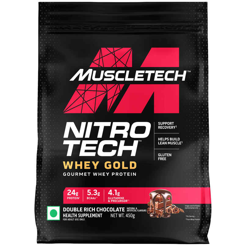 Muscletech Nitro Tech Whey Gold Protein Powder Double Rich Chocolate | 24 g Protein