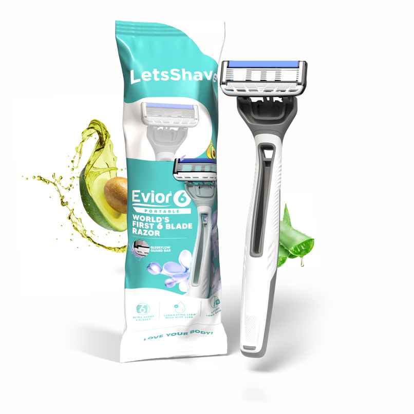 LetsShave Evior 6 Portable Body Shaving Razor for Women | World's First 6-Blade Razor
