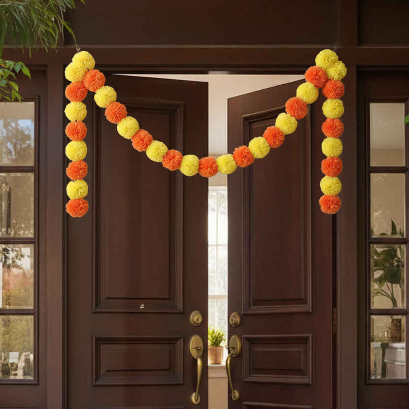 Orange Red Marigold Toran & Garland Set of 5 | Mad Over Print