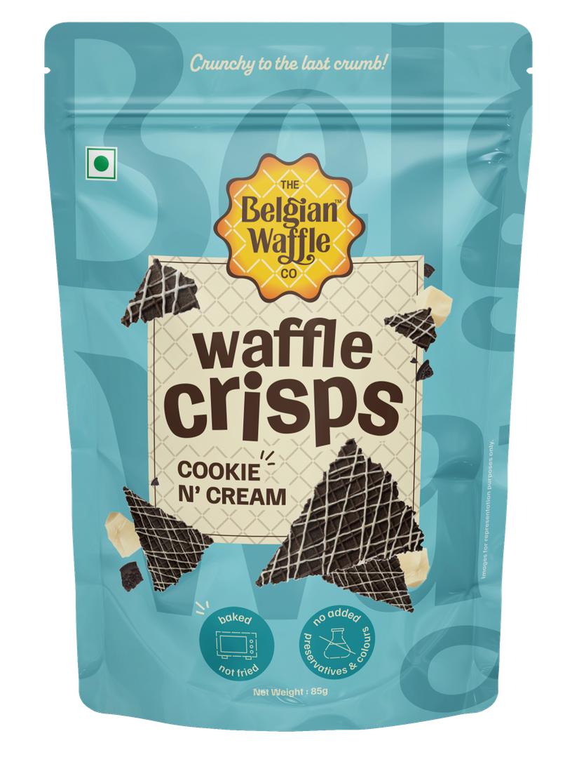 The Belgian Waffle Co Cookie & Cream Waffle Crisps | Crunchy Dessert Treat
