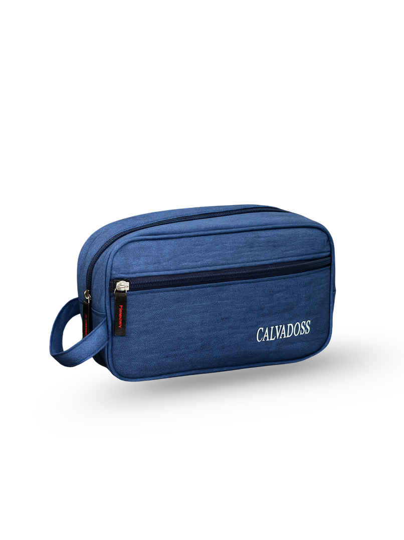 Calvadoss Travel Kit - Essential Toiletry & Grooming Pouch for Men & Women | Blue