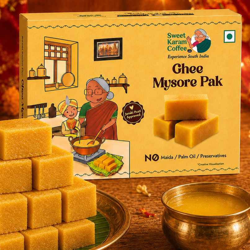 Sweet Karam Coffee Original Ghee Mysore Pak | No Preservatives Sweet Karam Coffee Original Ghee Mysore Pak | No Preservatives