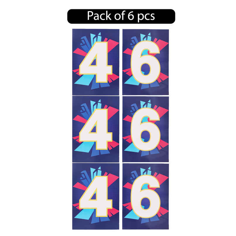 4 and 6 Posters | Boundary Placards for Cricket Match Parties & Fan Cheering | Propcon