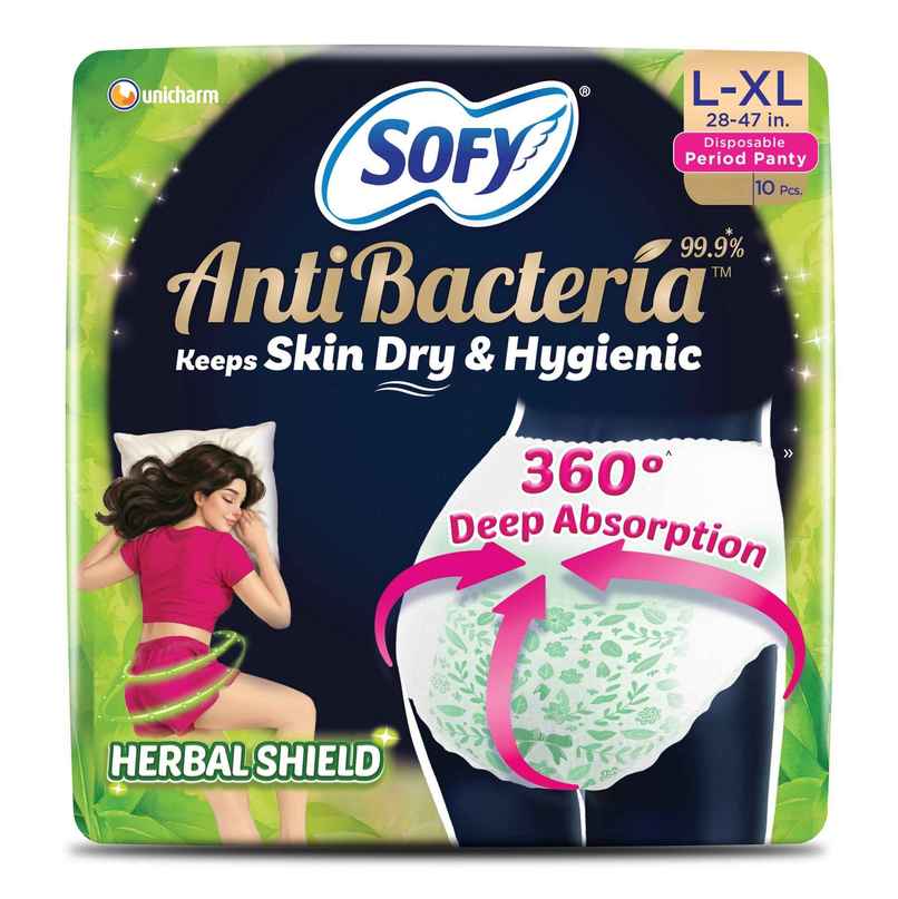 Sofy AntiBacteria Period Panty Women | L-XL | 360 Deep Absorption Herbal Shield