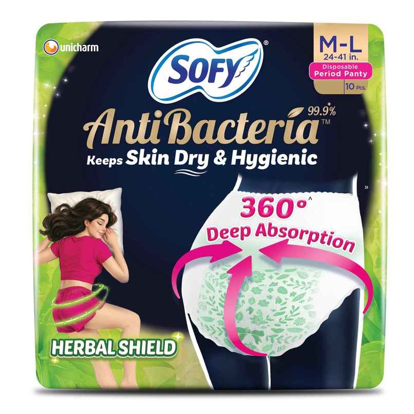 Sofy AntiBacteria Period Panty Women | M-L | 360 Deep Absorption Herbal Shield