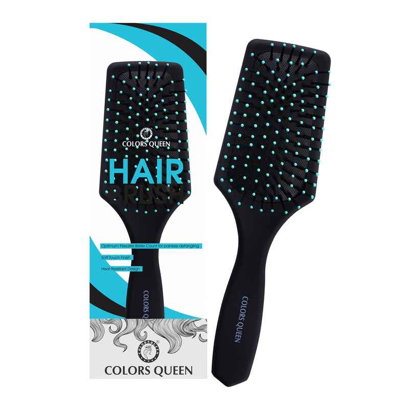 Colors Queen Flat Cushion Hair Brush with Strong & Flexible Bristles