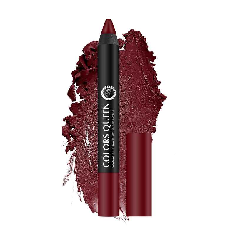 Colors Queen Color It All Non Transfer Lip Crayon Lipstick Lip Crayon for Women | 21 | Rich Maroon