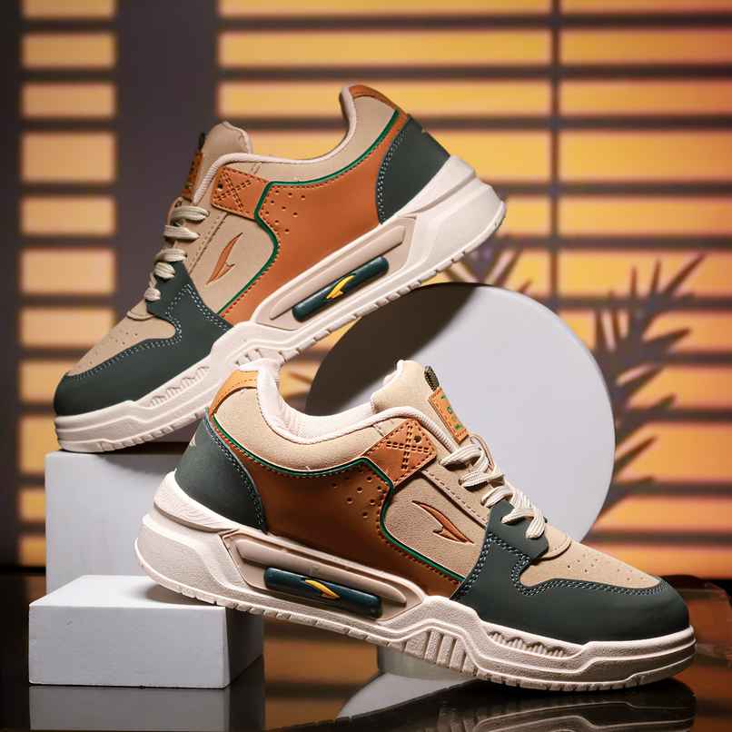Asian Men's Lace up Sneakers | SHADOW-01 | Beige | UK 6