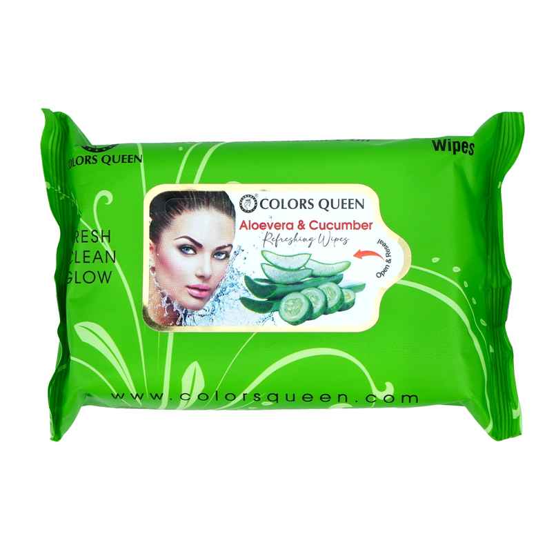 Colors Queen Colors Queen Daily Refreshing Facial Wipes | Aloe Vera | 25 Pulls Per Pack
