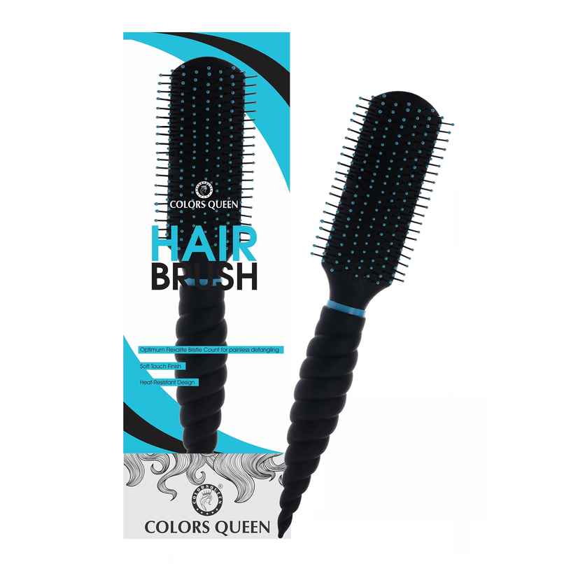 Colors Queen Small Paddle Hair Brush with Strong & Flexible Bristles