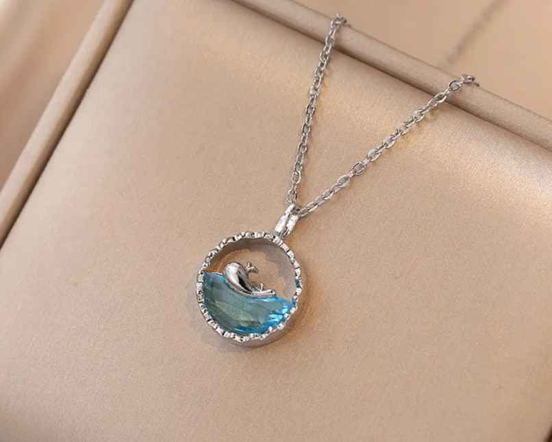 Estailo Fashion Women's Jewellery Necklace & Pendants Blue Silver One Size | N0000466 Estailo Fashion Women's Jewellery Necklace & Pendants Blue Silver One Size | N0000466