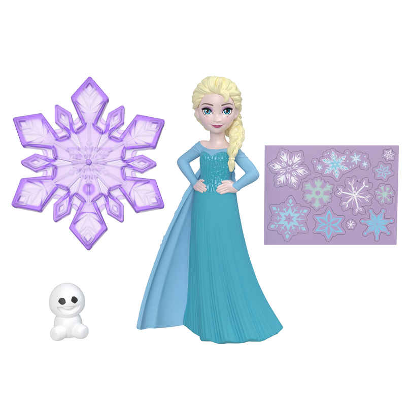Disney Frozen Elsa Small Doll with Friend Figure Accessory and Stickers Inspired by Disney Movie