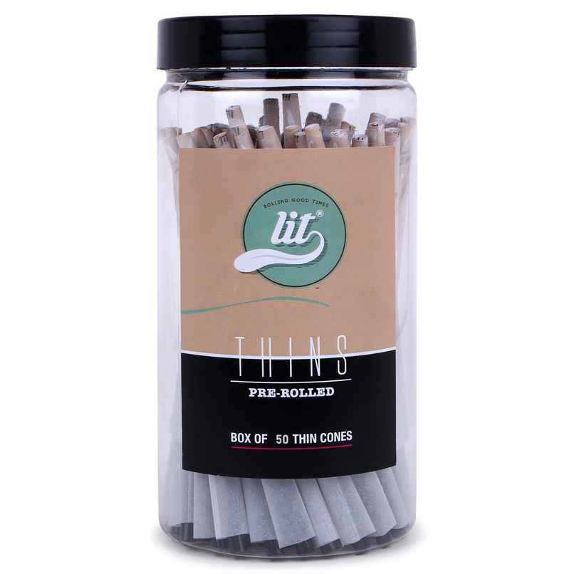 LIT Thins 50 Pre Rolled Cones Jar White LIT Thins 50 Pre Rolled Cones Jar White