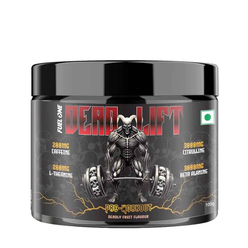 Fuel One Dead-Lift Pre Workout|200mg Caffeine, 200mg L-Theanine,3000mg Beta Alanine