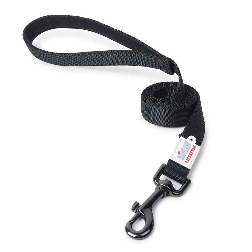 Zigly Padded Dog Leash | Suitable for Puppy & Adult Dogs | All Breeds | Black - M