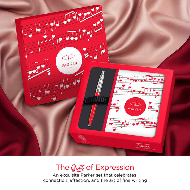 Parker Jotter Originals Valentines Gift Set | Valentine-Themed Ball Pen & Notebook | Blue Ink