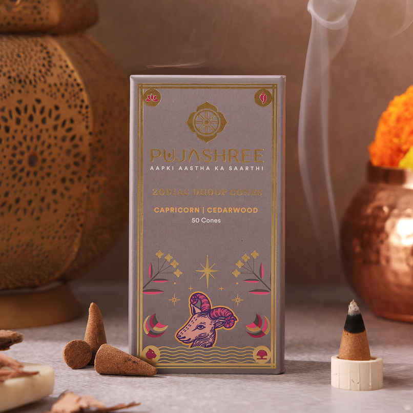 Pujashree Zodiac Dhoop Cones | Capricorn - Cedarwood