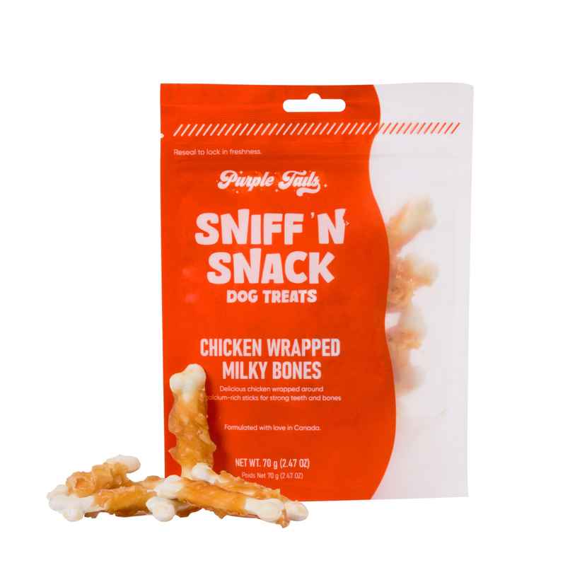 Purple Tails Chicken Wrapped Milky Bones Dog Treat Purple Tails Chicken Wrapped Milky Bones Dog Treat