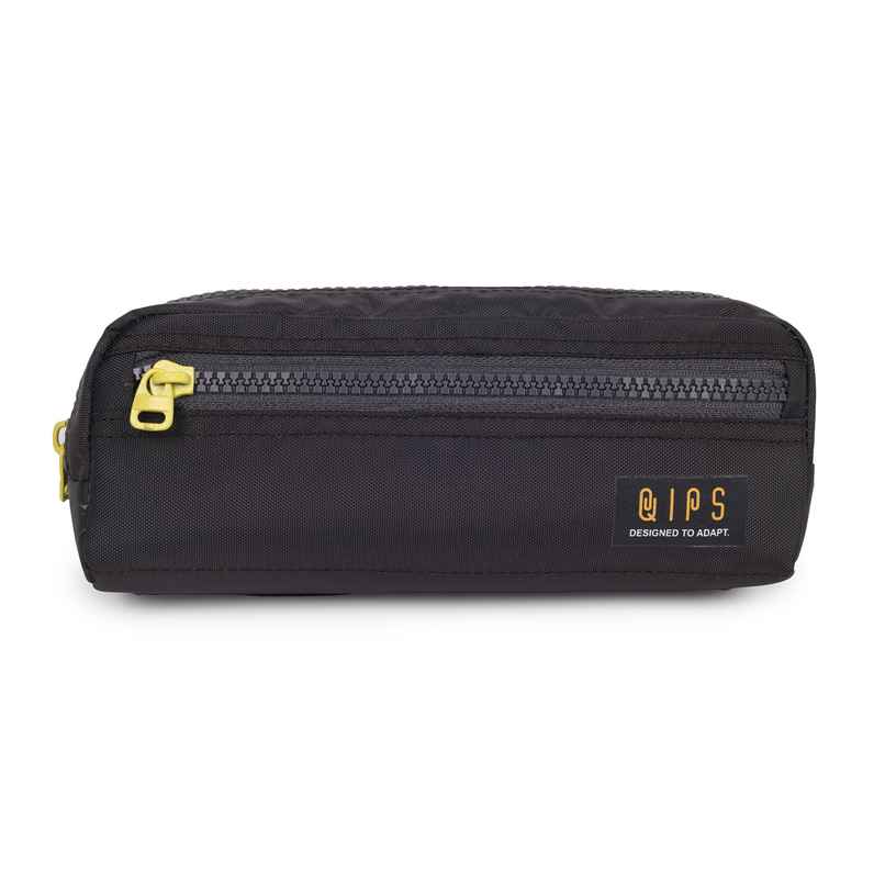 Qips Polyster Zip Closure Solid Pencil Bag | 6029K-Qips