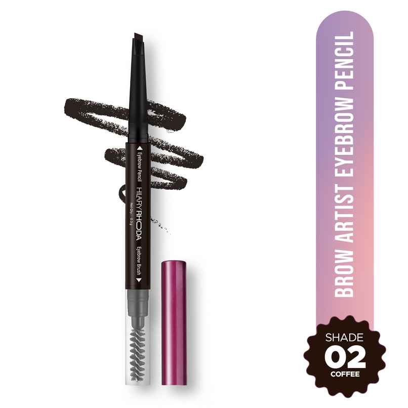 Hilary Rhoda Brow Artist Eyebrow Pencil | Dual-Ended & Natural Finish | Coffee - Shade 02