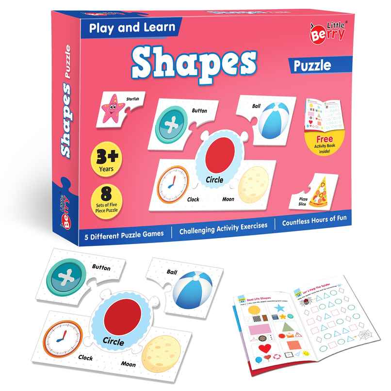 Little Berry Shapes Puzzle Game For Kids: Play And Learn Puzzle With Activity Book - Lb36