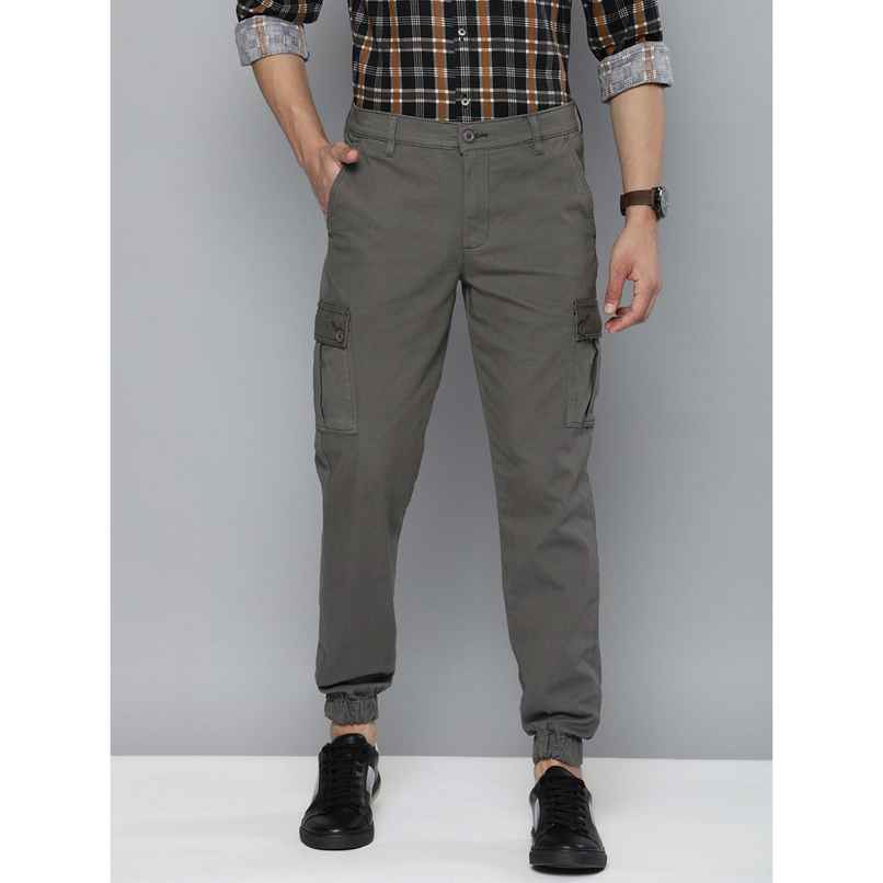 The Indian Garage Co Men's Slim Fit Solid Casual Trouser | Grey - 32