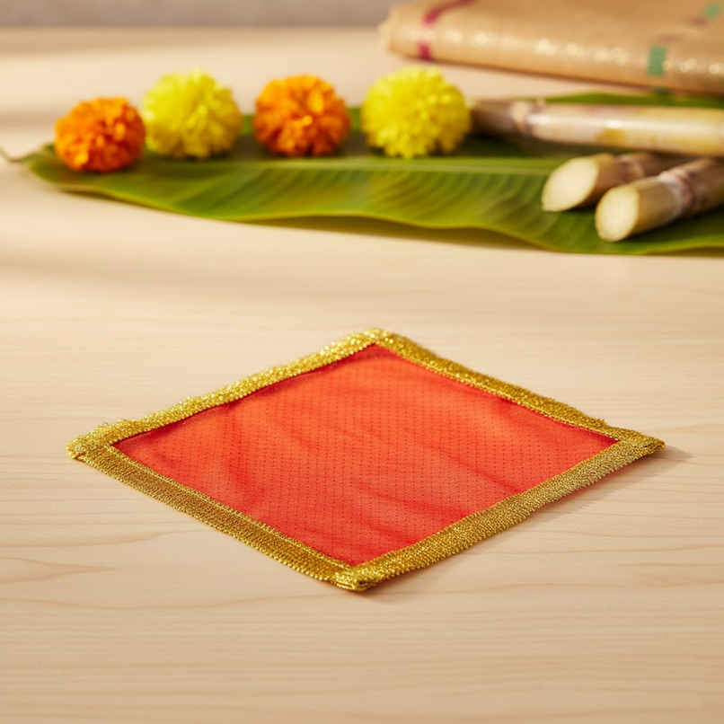 Puja Red Chunni | 33 x 33 cm | Shubhkart