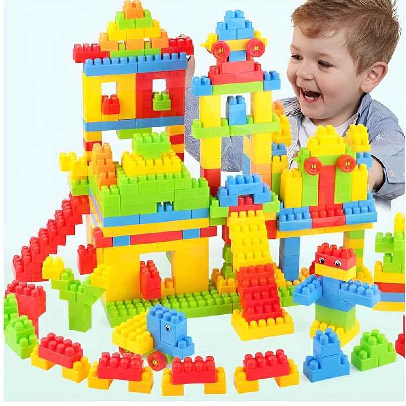 Toyshine 120 Pcs Building Blocks Toy With Wheels - Educational Construction Set for Kids