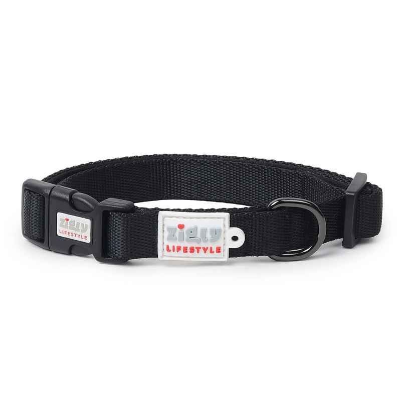 Zigly Padded Dog Collar | Suitable for Adult Dogs & Medium Breeds | Black - M