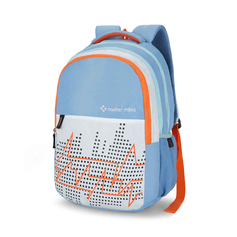 Nasher Miles Pulse Backpack- Unisex- 3 Compartment Bag- White- 45L