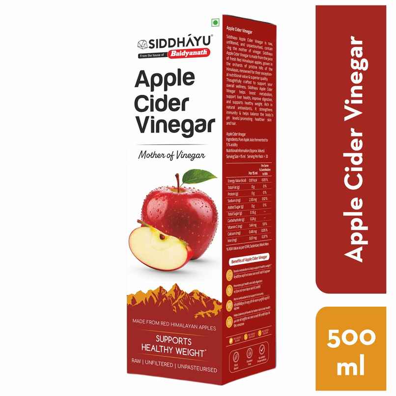 Baidyanath Apple Cider Vinegar With Mother - Red Himalayan Apples - Raw, Unfiltered & Unpasteurised
