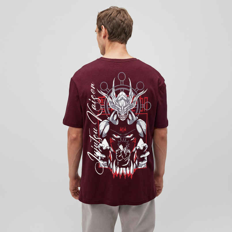 De Tees Men's Half Sleeve T-shirt | MHS-KAISEN | Maroon - M