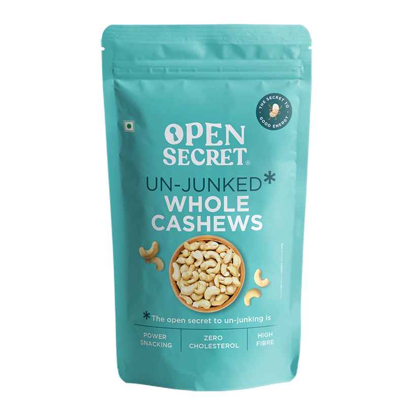 Open Secret Whole Cashews | Kaju | High In Fiber | Zero Cholesterol