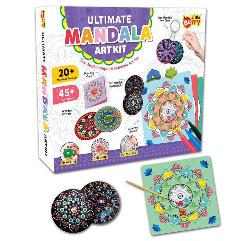 Little Berry Ultimate Mandala Art & Craft Kit For Kids & Adults | Make 20+ Mandala Projects - Lb93
