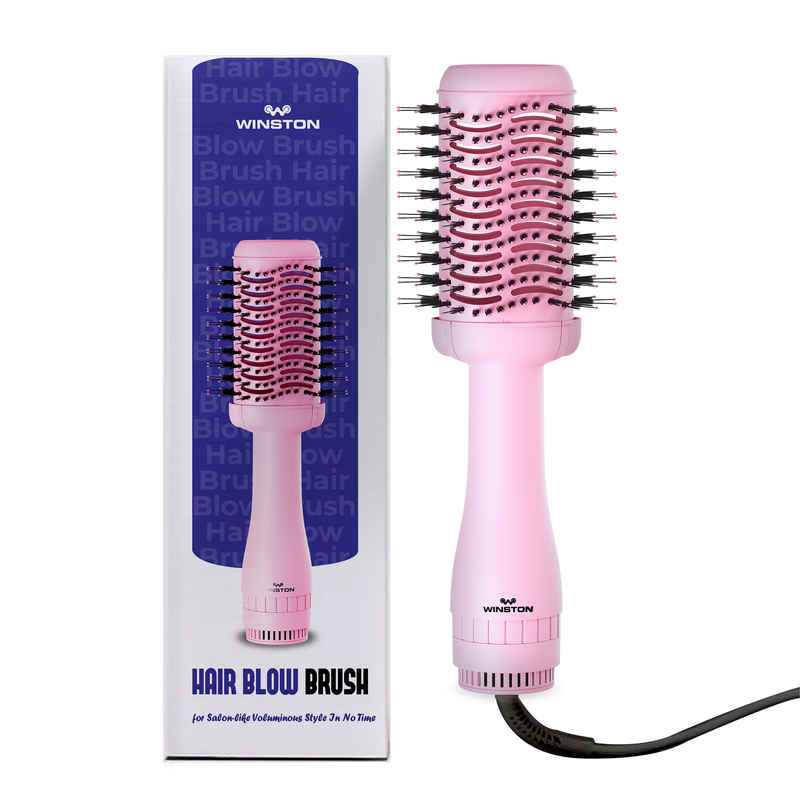 Winston 2 In 1 Hair Styling Blow Brush For Women - 1200 Watts (Pink)