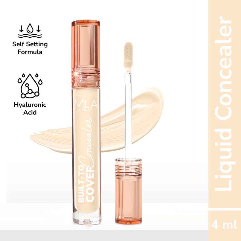 Mila Beaute Build to Cover Matte Liquid Concealer - Full Coverage, Waterproof | 101 Light Ivory