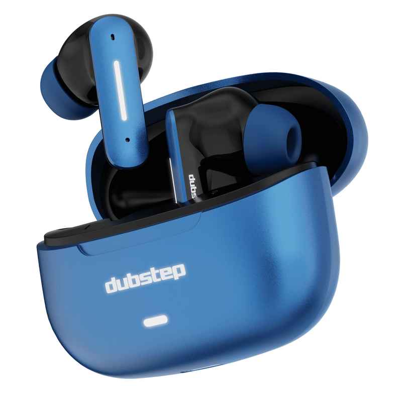 Dubstep Buzz X6 TWS Earbuds Upto 54hrs Playtime|13mm Neodymium Driver| XBass Technology|TWS Ear Buds Wireless Earphones with mic - Blue
