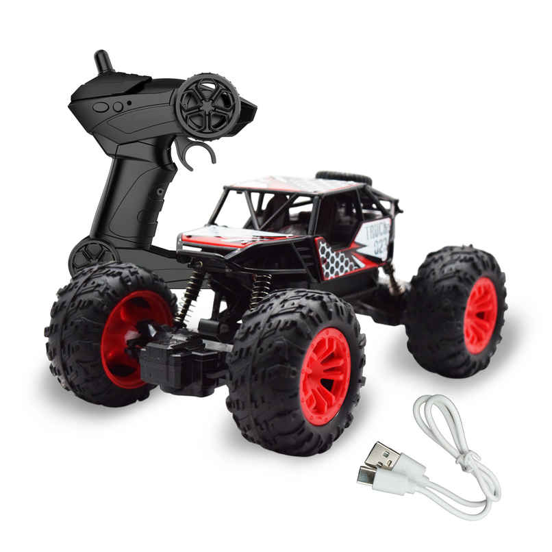 SEEDO Remote Control Car 1:18 , 2.4 GHz, Type-C Rechargeable, Fast Speed Rock Crawler | Red