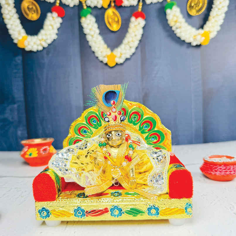 Laddu Gopal Brass Idol One No. - 3.5 x 5 x 5.5 cm | Mangal Bhawan