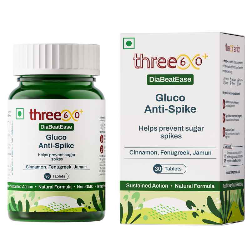 three60+ Diabeatease Gluco Anti-Spike Tablets for Sugar Control