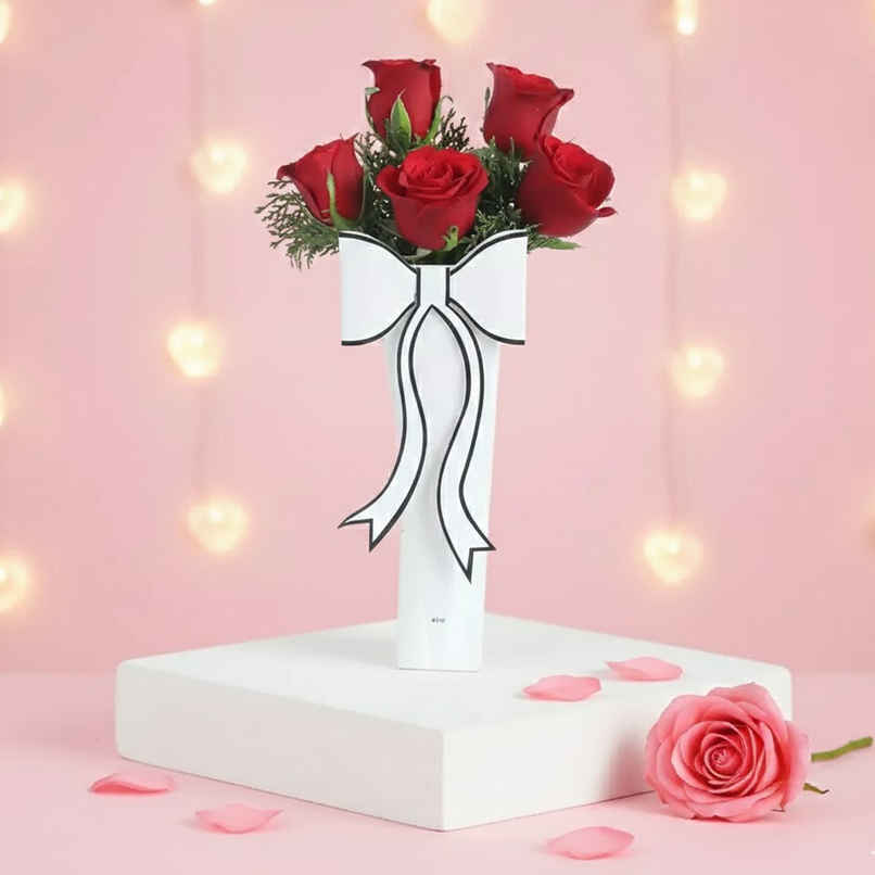 FNP White and Rosette Delight Bouquet (In a Box)