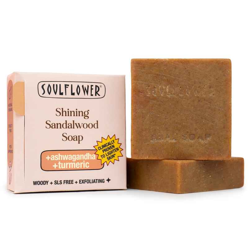 Soulflower Sandalwood Scrub Soap for Tan Removal & Skin Protection | Natural | 1 Pc Soulflower Sandalwood Scrub Soap for Tan Removal & Skin Protection | Natural | 1 Pc
